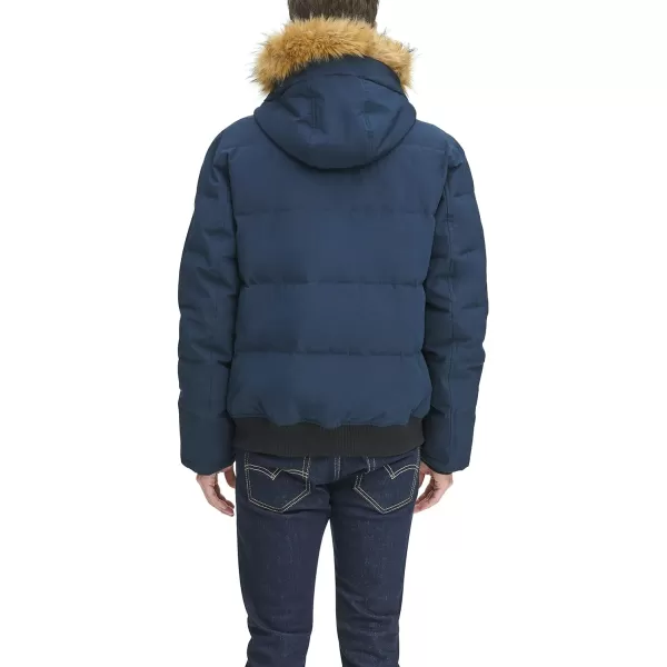 Tommy Hilfiger Mens Arctic Cloth Quilted Snorkel Bomber JacketNavy