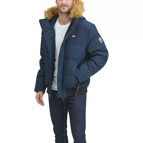 Tommy Hilfiger Mens Arctic Cloth Quilted Snorkel Bomber JacketNavy