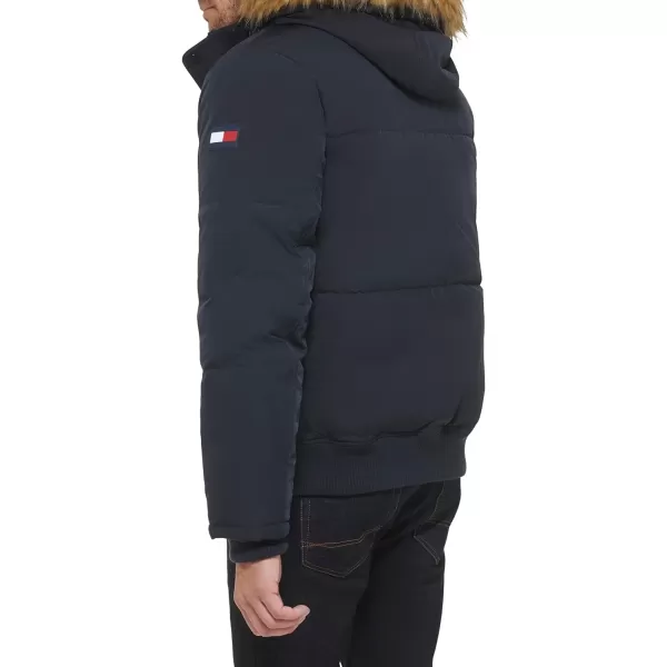 Tommy Hilfiger Mens Arctic Cloth Quilted Snorkel Bomber JacketNavy Tech