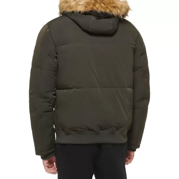 Tommy Hilfiger Mens Arctic Cloth Quilted Snorkel Bomber JacketOlive Tech