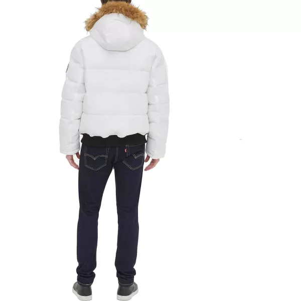 Tommy Hilfiger Mens Arctic Cloth Quilted Snorkel Bomber JacketWhite