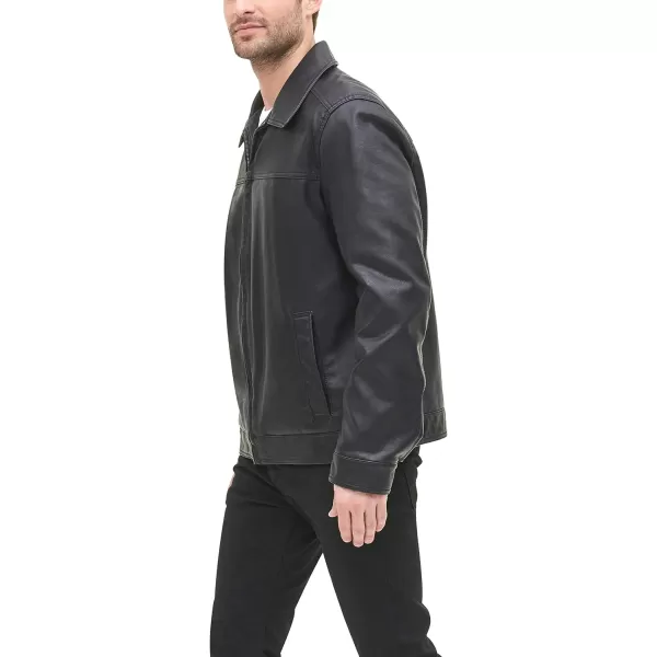 Tommy Hilfiger Mens Classic Faux Leather JacketBlack