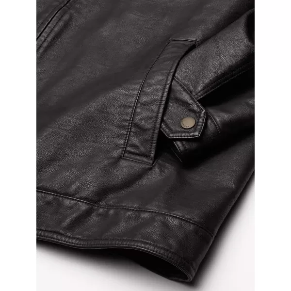 Tommy Hilfiger Mens Classic Faux Leather JacketDark Brown