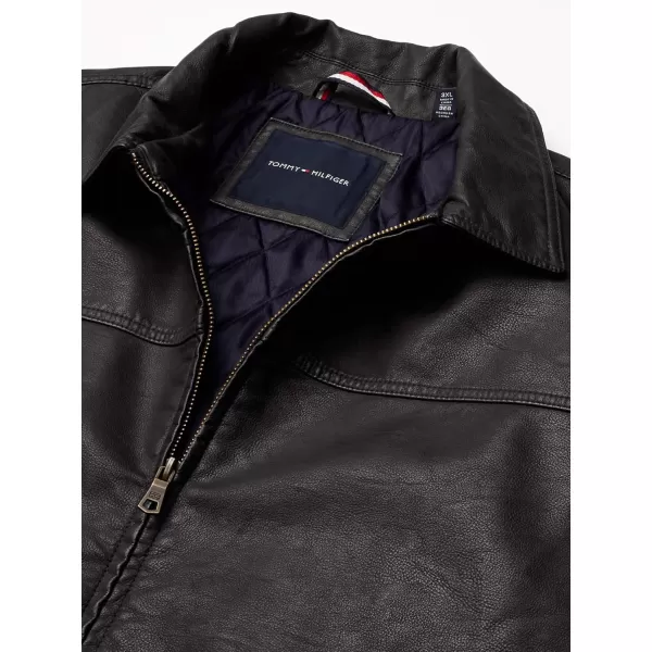 Tommy Hilfiger Mens Classic Faux Leather JacketDark Brown