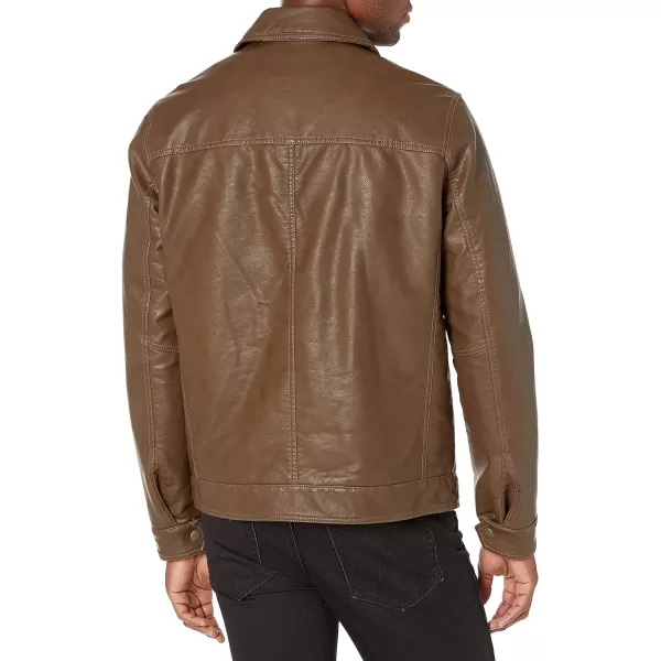 Tommy Hilfiger Mens Classic Faux Leather JacketEarth