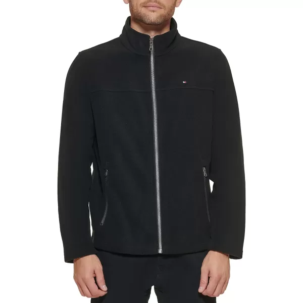 Tommy Hilfiger Mens Classic Zip Front Polar Fleece JacketBlack