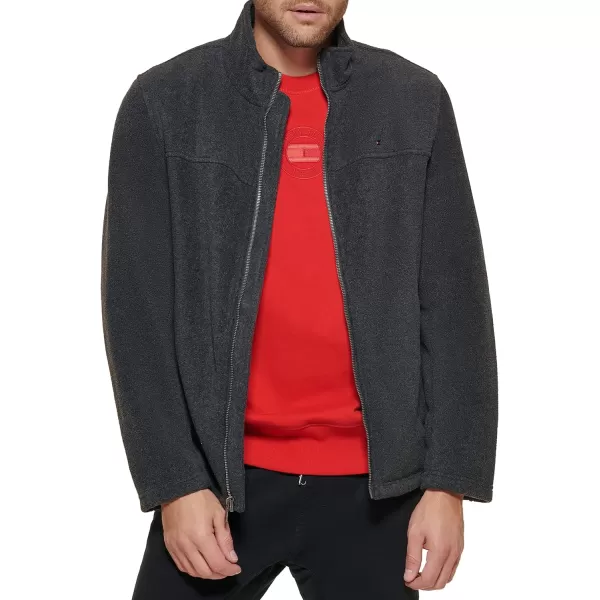 Tommy Hilfiger Mens Classic Zip Front Polar Fleece JacketCharcoal