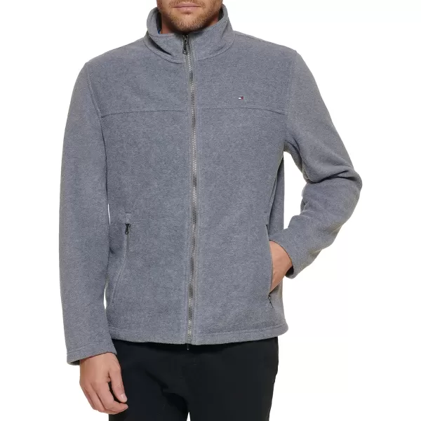 Tommy Hilfiger Mens Classic Zip Front Polar Fleece JacketDeep Light Grey