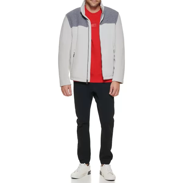 Tommy Hilfiger Mens Classic Zip Front Polar Fleece JacketLight GreyIce