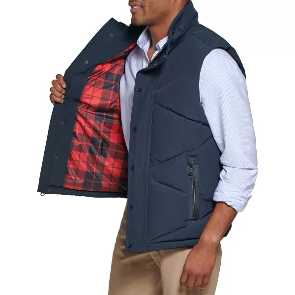 Tommy Hilfiger Mens Diamond Quilted Stand Collar Vest Navy MediumTommy Hilfiger Mens Diamond Quilted Stand Collar Vest Navy Medium