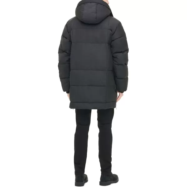 Tommy Hilfiger Mens Heavyweight Quilted Sherpa Hooded ParkaBlack