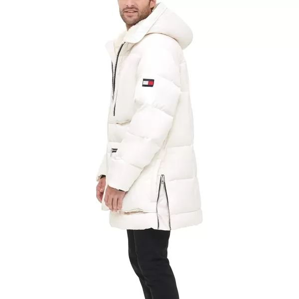 Tommy Hilfiger Mens Heavyweight Quilted Sherpa Hooded ParkaWhite