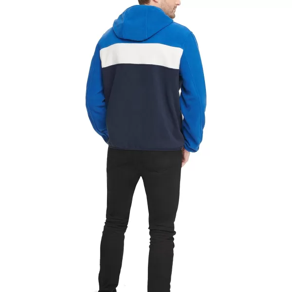 Tommy Hilfiger Mens Hooded Polar Fleece JacketRoyalWhiteNavy