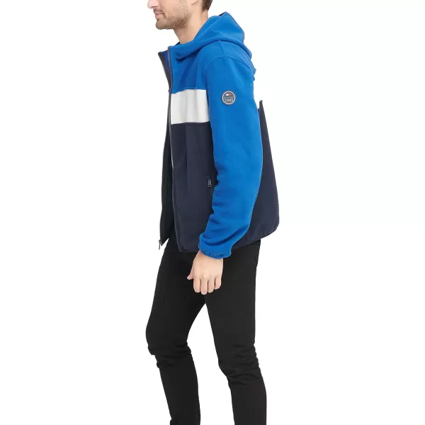 Tommy Hilfiger Mens Hooded Polar Fleece JacketRoyalWhiteNavy