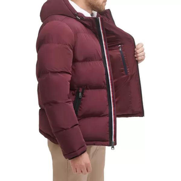 Tommy Hilfiger Mens Hooded Puffer Jacket Standard and Big amp TallPort Purple