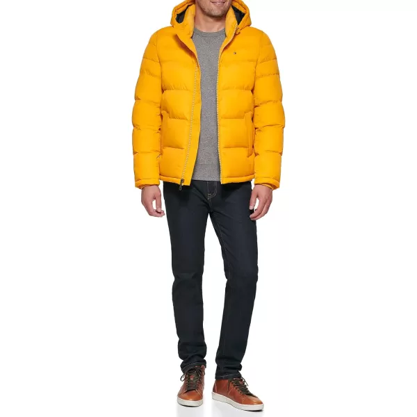 Tommy Hilfiger Mens Hooded Puffer JacketArctic Yellow