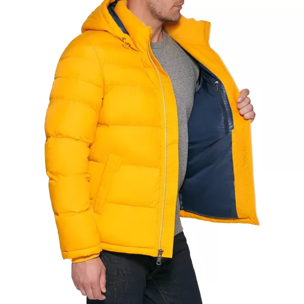 Tommy Hilfiger Mens Hooded Puffer JacketArctic Yellow