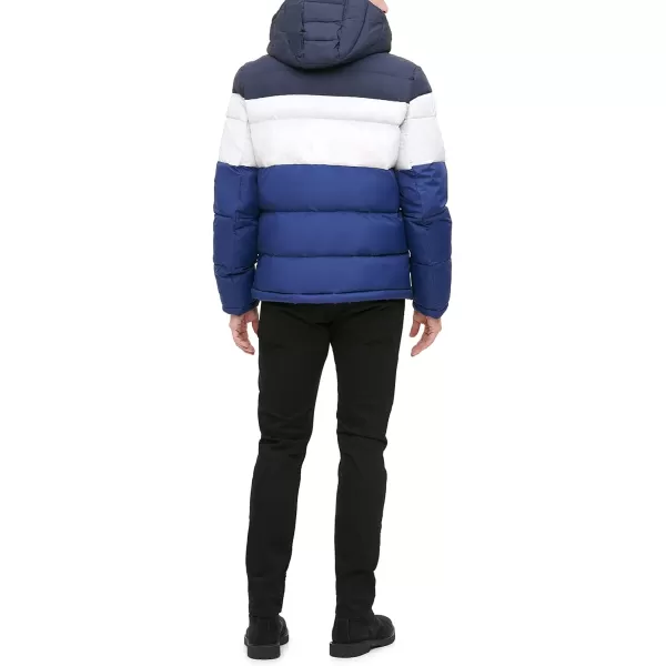 Tommy Hilfiger Mens Hooded Puffer JacketBluebell Color Block