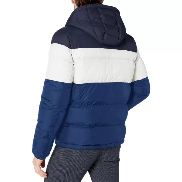 Tommy Hilfiger Mens Hooded Puffer JacketBluebell Color Block