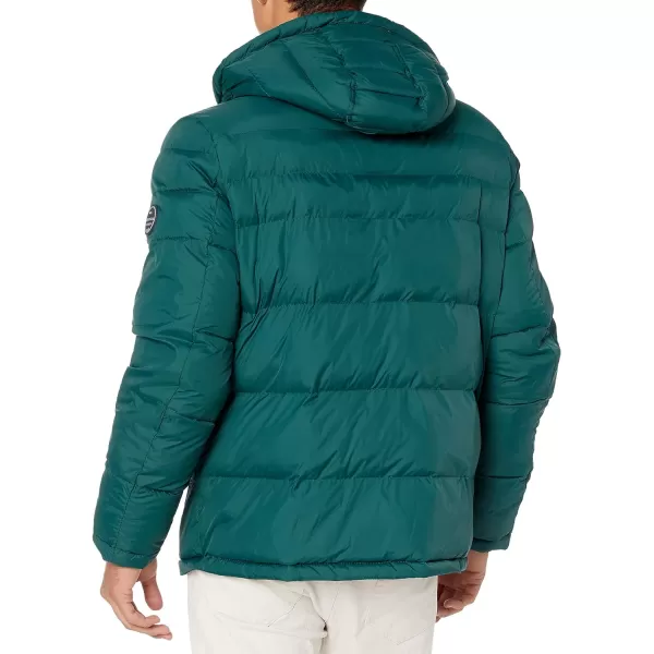 Tommy Hilfiger Mens Hooded Puffer JacketBotanical Green