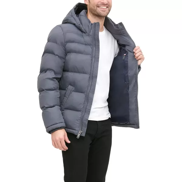 Tommy Hilfiger Mens Hooded Puffer JacketCharcoal