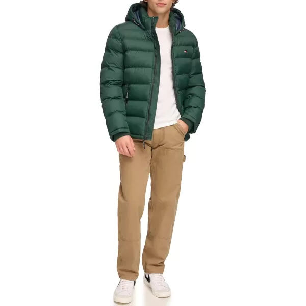 Tommy Hilfiger Mens Hooded Puffer JacketGreen