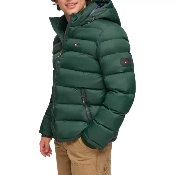 Tommy Hilfiger Mens Hooded Puffer JacketGreen