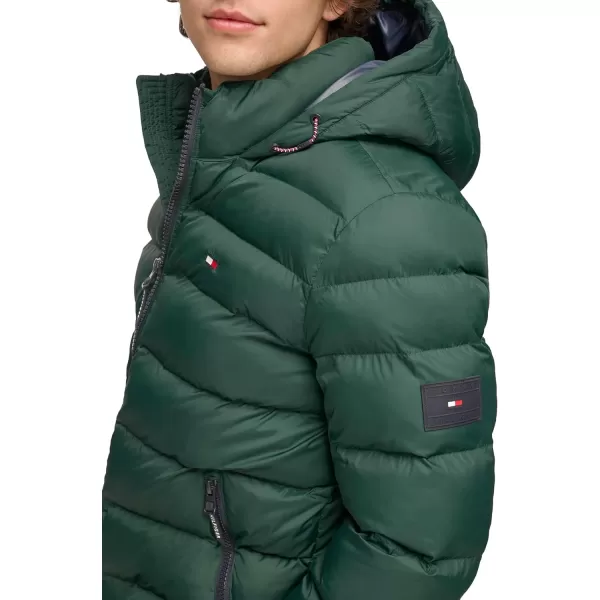 Tommy Hilfiger Mens Hooded Puffer JacketGreen