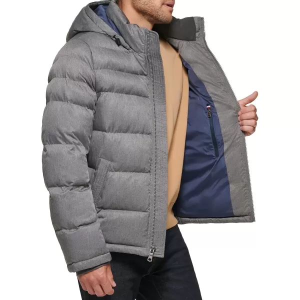 Tommy Hilfiger Mens Hooded Puffer JacketHeather Grey