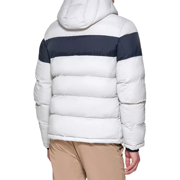 Tommy Hilfiger Mens Hooded Puffer JacketIce Midnight Stripe