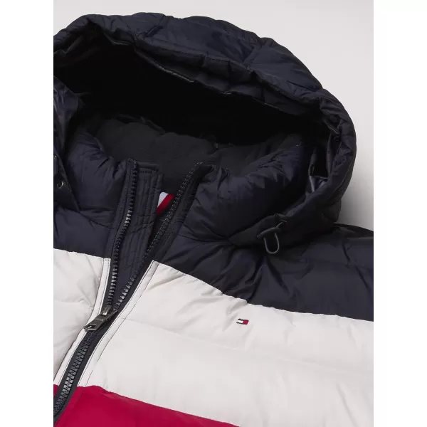 Tommy Hilfiger Mens Hooded Puffer JacketMidnightIceRed