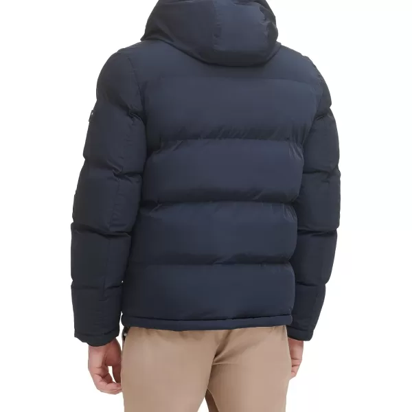 Tommy Hilfiger Mens Hooded Puffer JacketNavy Poly Tech