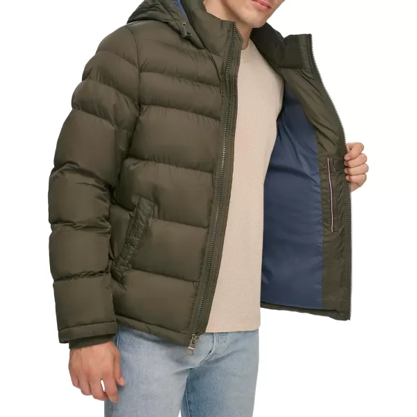 Tommy Hilfiger Mens Hooded Puffer JacketOlive