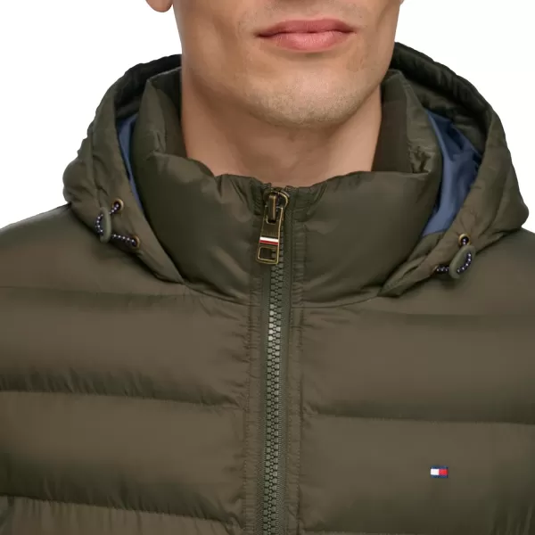 Tommy Hilfiger Mens Hooded Puffer JacketOlive