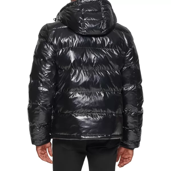 Tommy Hilfiger Mens Hooded Puffer JacketPearlized Black