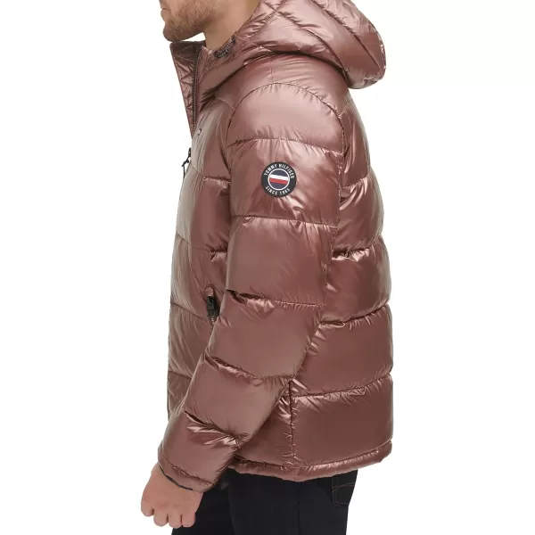 Tommy Hilfiger Mens Hooded Puffer JacketPearlized Brown