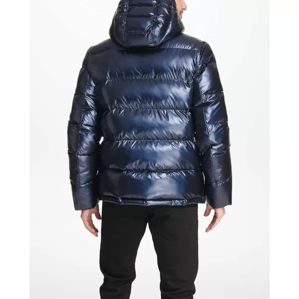 Tommy Hilfiger Mens Hooded Puffer JacketPearlized Navy