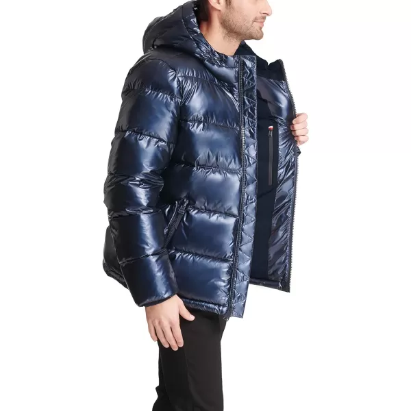 Tommy Hilfiger Mens Hooded Puffer JacketPearlized Navy