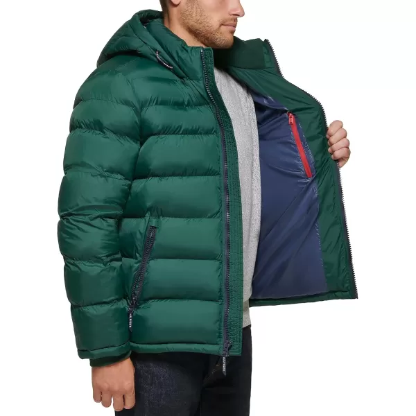 Tommy Hilfiger Mens Hooded Puffer JacketPine