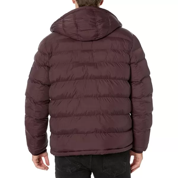 Tommy Hilfiger Mens Hooded Puffer JacketPort Colorblock