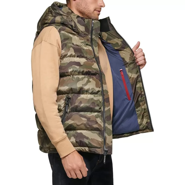 Tommy Hilfiger Mens Hooded Puffer VestCamouflage