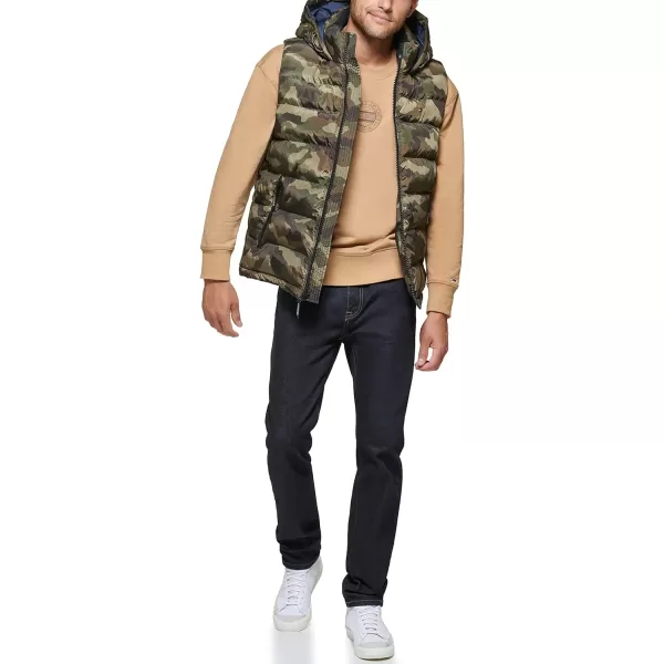 Tommy Hilfiger Mens Hooded Puffer VestCamouflage