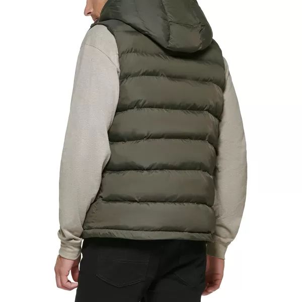 Tommy Hilfiger Mens Hooded Puffer VestOlive