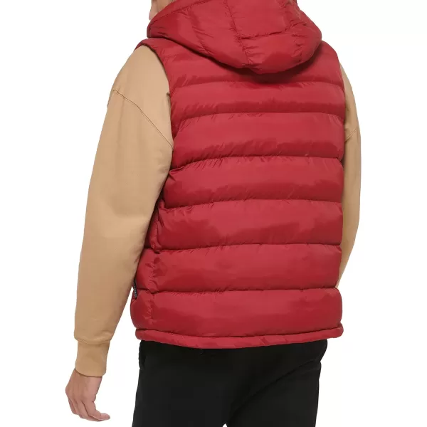 Tommy Hilfiger Mens Hooded Puffer VestRed