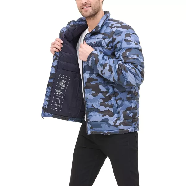 Tommy Hilfiger Mens Legacy Classic Packable Down Puffer JacketNavy Camouflage