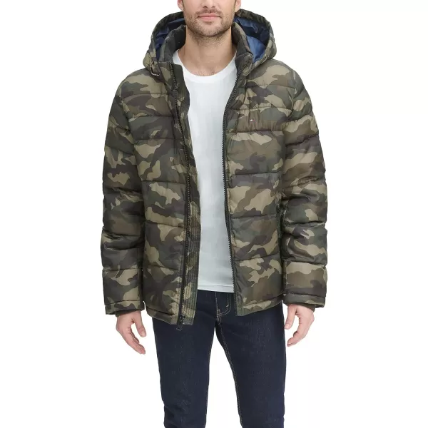 Tommy Hilfiger Mens Legacy Hooded Puffer JacketNew Camo