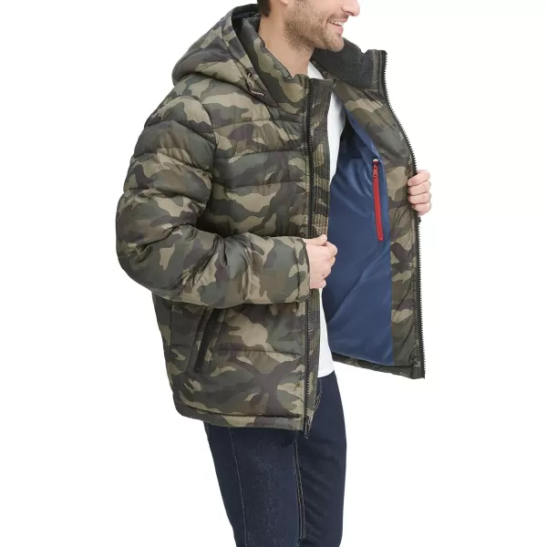 Tommy Hilfiger Mens Legacy Hooded Puffer JacketNew Camo