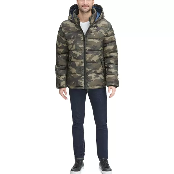 Tommy Hilfiger Mens Legacy Hooded Puffer JacketNew Camo