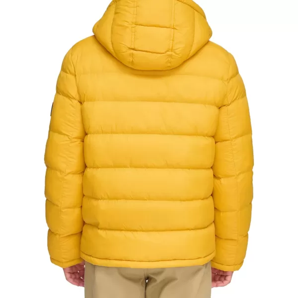 Tommy Hilfiger Mens Legacy Hooded Puffer JacketYellow