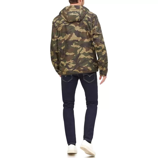 Tommy Hilfiger Mens Lightweight Active Water Resistant Hooded Rain JacketCamouflage